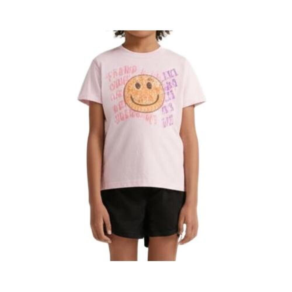 Art Class T-Shirt Pink Graphic Smiley Face Positive Doing My Best Size L 10/12